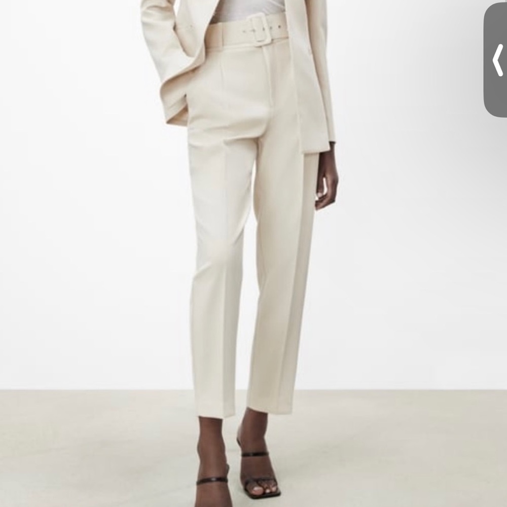 Zara Pants with Fabric Covered Belt